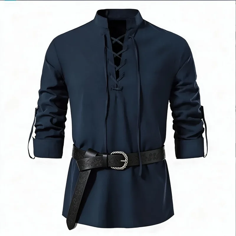 Men Medieval Viking Shirt Stan - Medieval Gothic Lace Up Pirate Shirt review and price