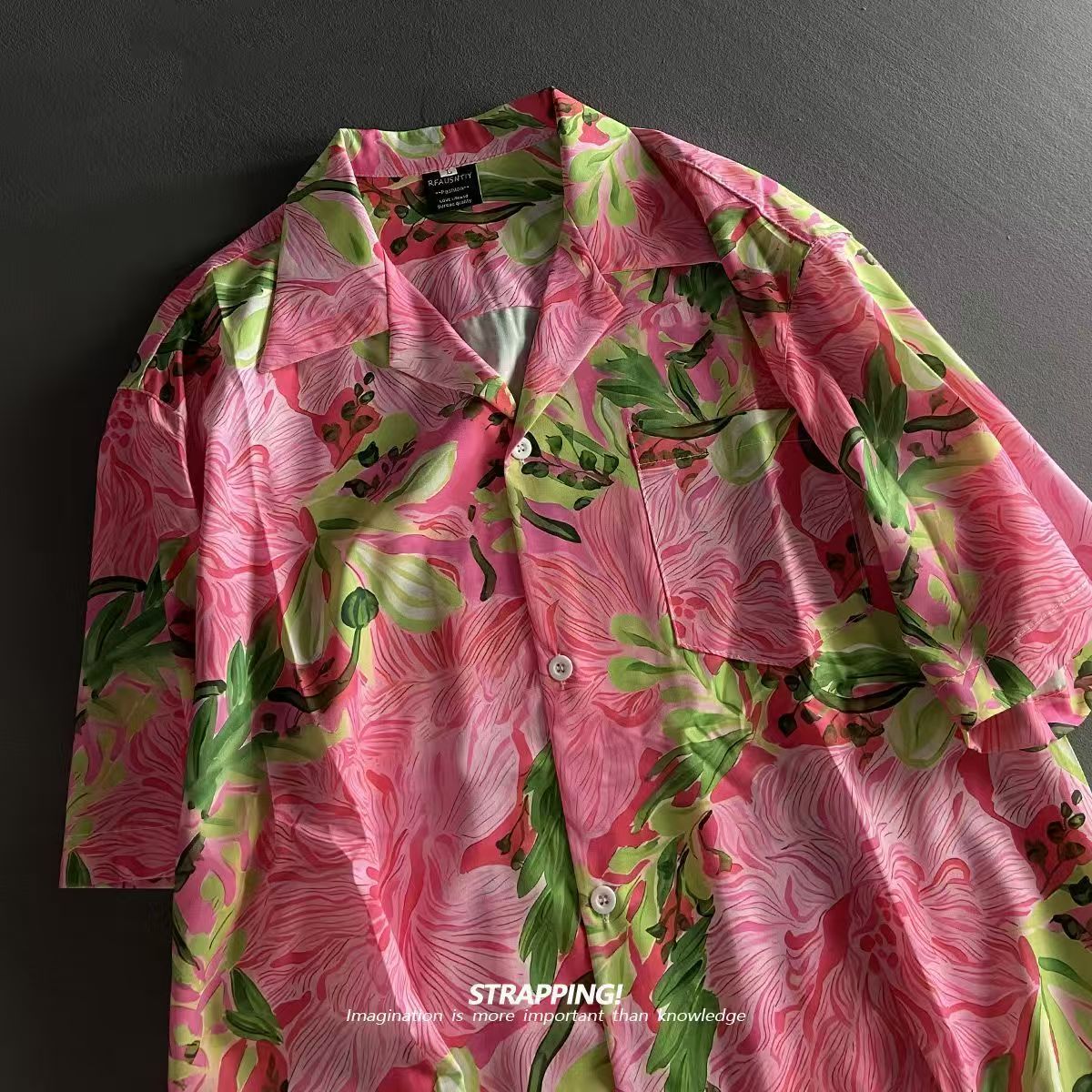 Pink Graffiti Floral Cuban Col - Vintage Hawaiian Floral Shirt review and price