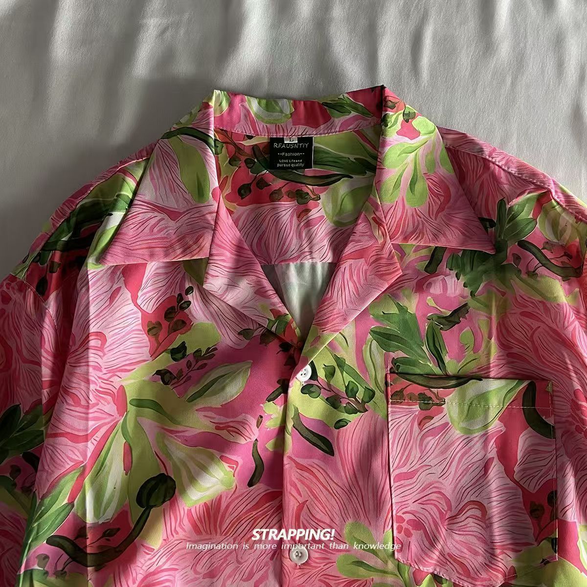 Pink Graffiti Floral Cuban Col - Vintage Hawaiian Floral Shirt review and price