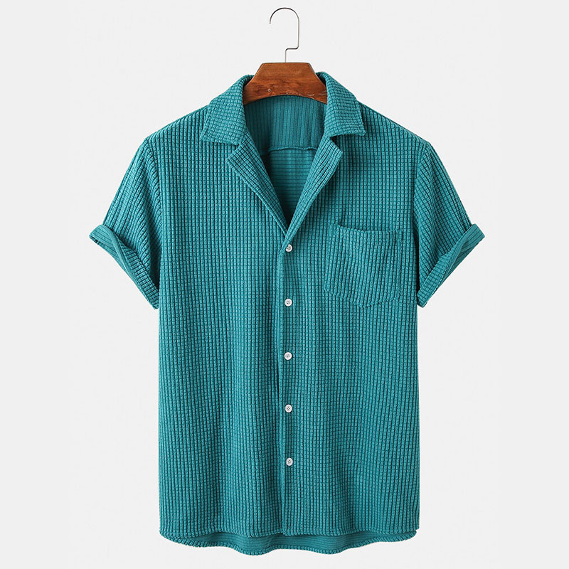 Summer Clothing Men's Luxury C - Corduroy Button Up Shirt Men review and price