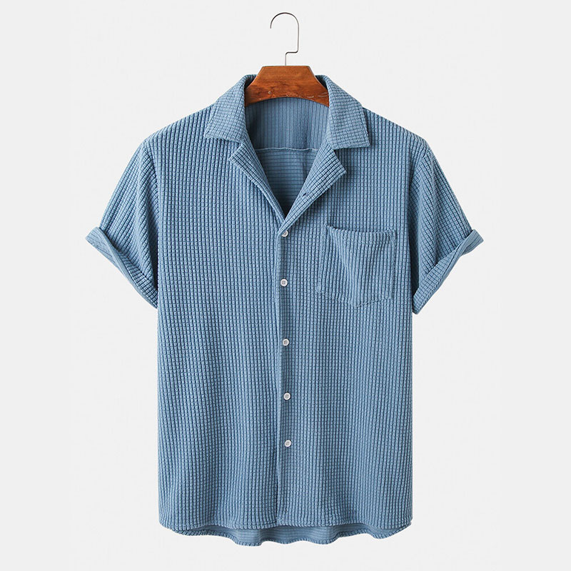 Summer Clothing Men's Luxury C - Corduroy Button Up Shirt Men review and price