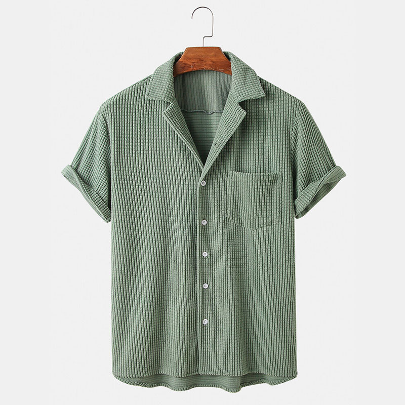 Summer Clothing Men's Luxury C - Corduroy Button Up Shirt Men review and price